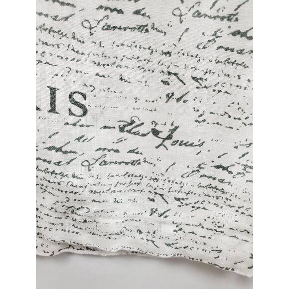 Sur La Table tablecloth Long Table Runner 100% Linen CAFE PARIS White Printed - Picture 3 of 8